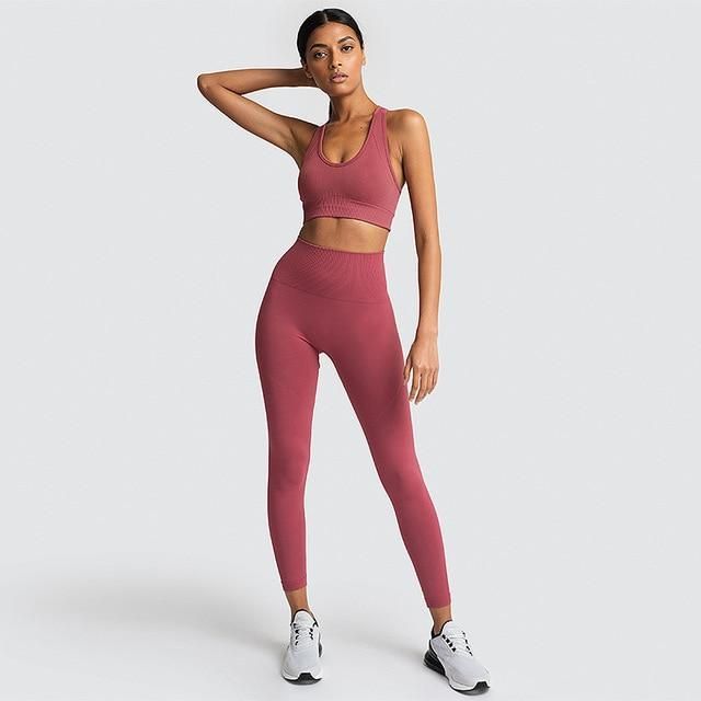 Seamless Bras+Leggings Yoga Suit -   16 fitness Clothes red ideas