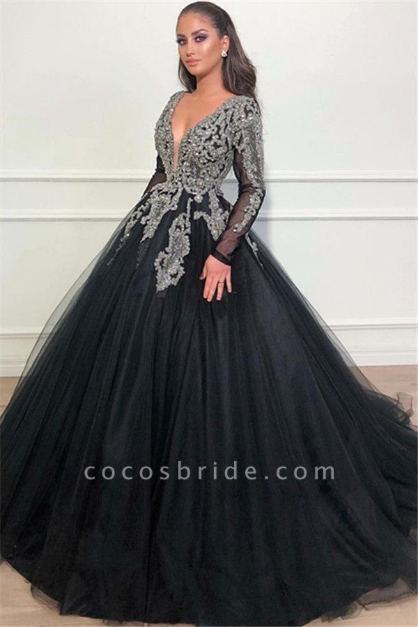 Beautiful V-neck Appliques Ball Gown Prom Dress -   16 gawon dress Beautiful ideas
