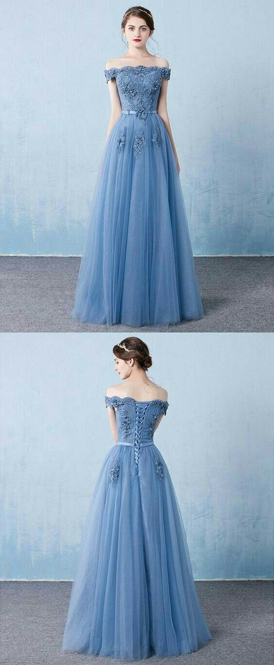 Long light blue prom dresses off shoulder prom dress Graduation gown -   16 gawon dress Beautiful ideas