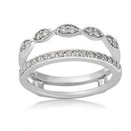 1/3 ct. tw. Vintage Diamond Ring Enhancer with Milgrain Design in 14K White Gold - RI803201-14W -   16 wedding Bands enhancers ideas