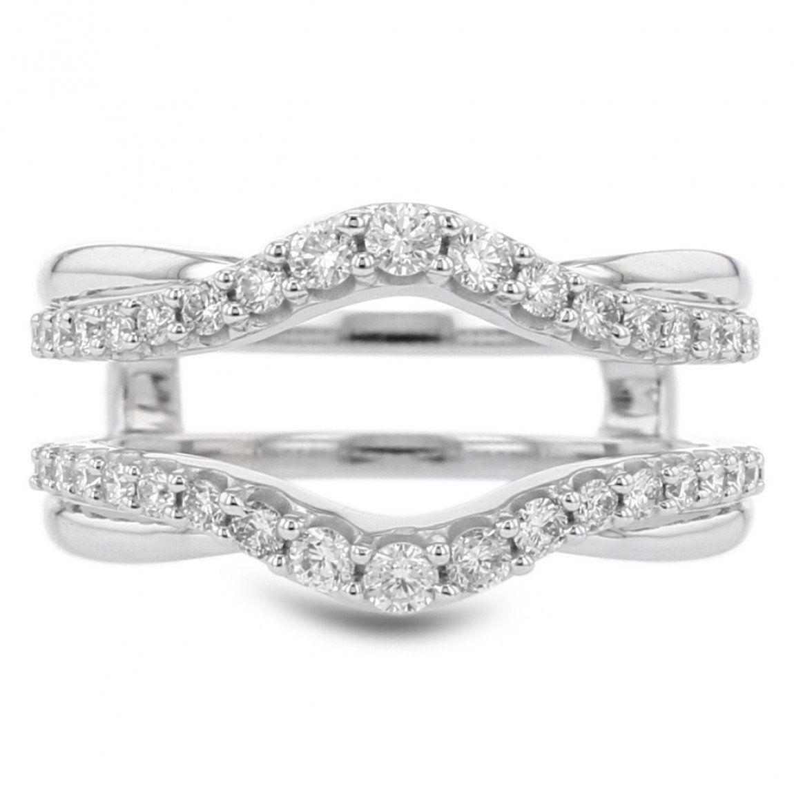 Diamond Cradle Wedding Band, Enhancer Ring, Curved, 14K White Gold, .62TDW -   16 wedding Bands enhancers ideas