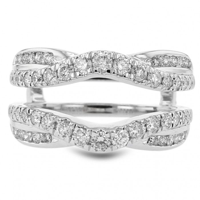 Diamond Pave Cradle Wedding Band Ring, Enhancer, Curved, 14k Gold, 1.0ctw -   16 wedding Bands enhancers ideas