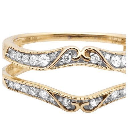 Jewelry Unlimited - 14K Yellow Gold Ring Guard Enhancer Diamond Wedding Band 0.33 ct - Walmart.com -   16 wedding Bands enhancers ideas
