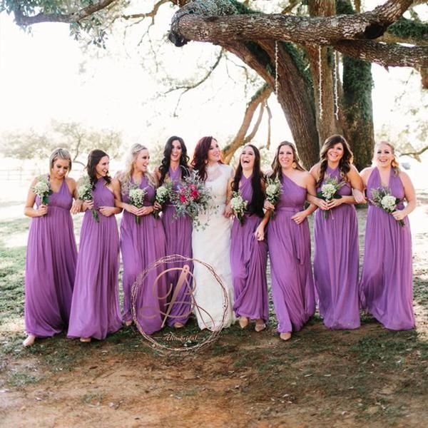 Popular Simple Purple Chiffon Convertible Long A-line Wedding Party Bridesmaid Dresses. AB1198 -   17 braids dress Bridesmaid ideas