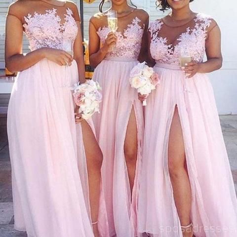Simple Straps Dusty Pink Long Cheap Bridesmaid Dresses Online, WG207 -   17 braids dress Bridesmaid ideas