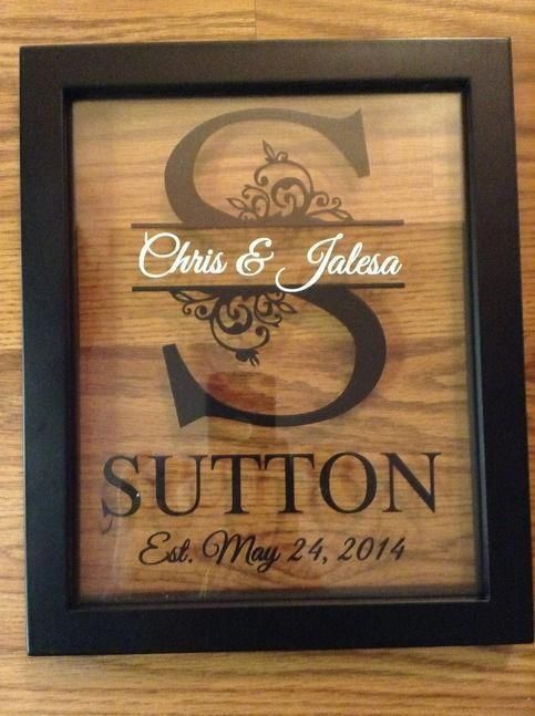 Personalized Last Name Floating Frame 8X10 -   17 diy projects For Couples pictures ideas
