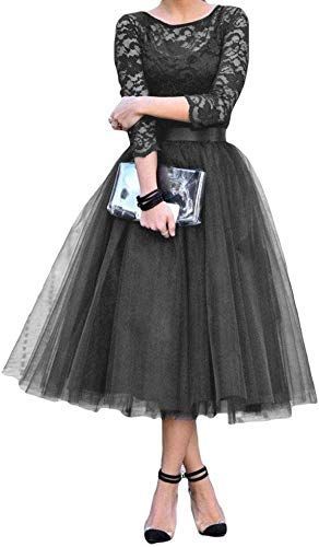 Amazing offer on CongYunGe Women's A-Line Tea Length Sleeve Lace Prom Dress Cocktail Party Dress online - Findandbuy -   17 dress Cocktail womens ideas