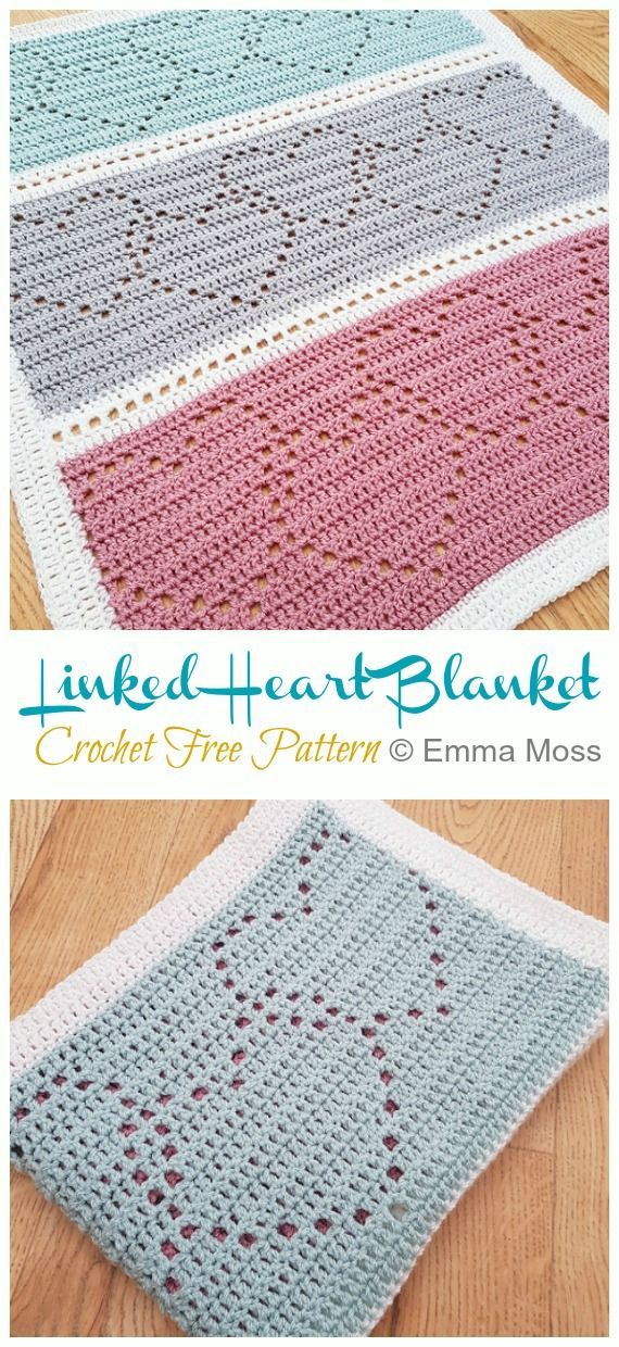 Linked Heart Blanket Crochet Free Pattern - Crochet & Knitting -   17 knitting and crochet Now link ideas