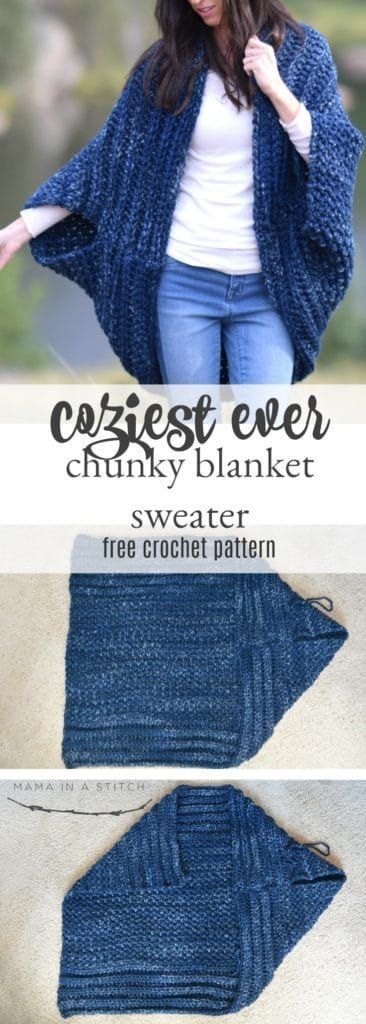 Cozy Blanket Cardigan -   17 knitting and crochet Now link ideas