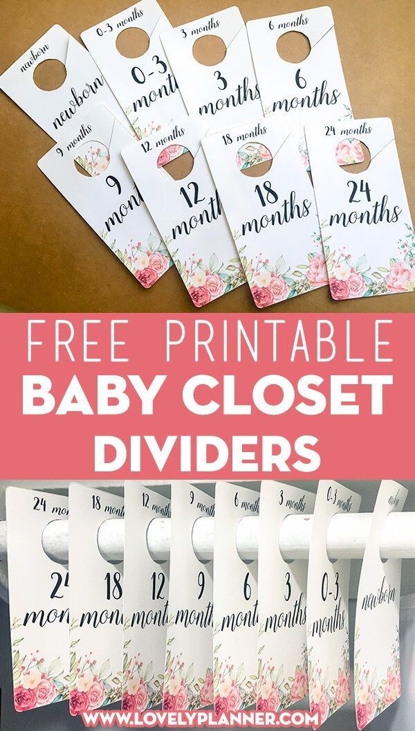 Free Printable Baby Girl Closet Dividers - Shabby Chic Flowers - Lovely Planner -   18 DIY Clothes Decoration baby shower ideas