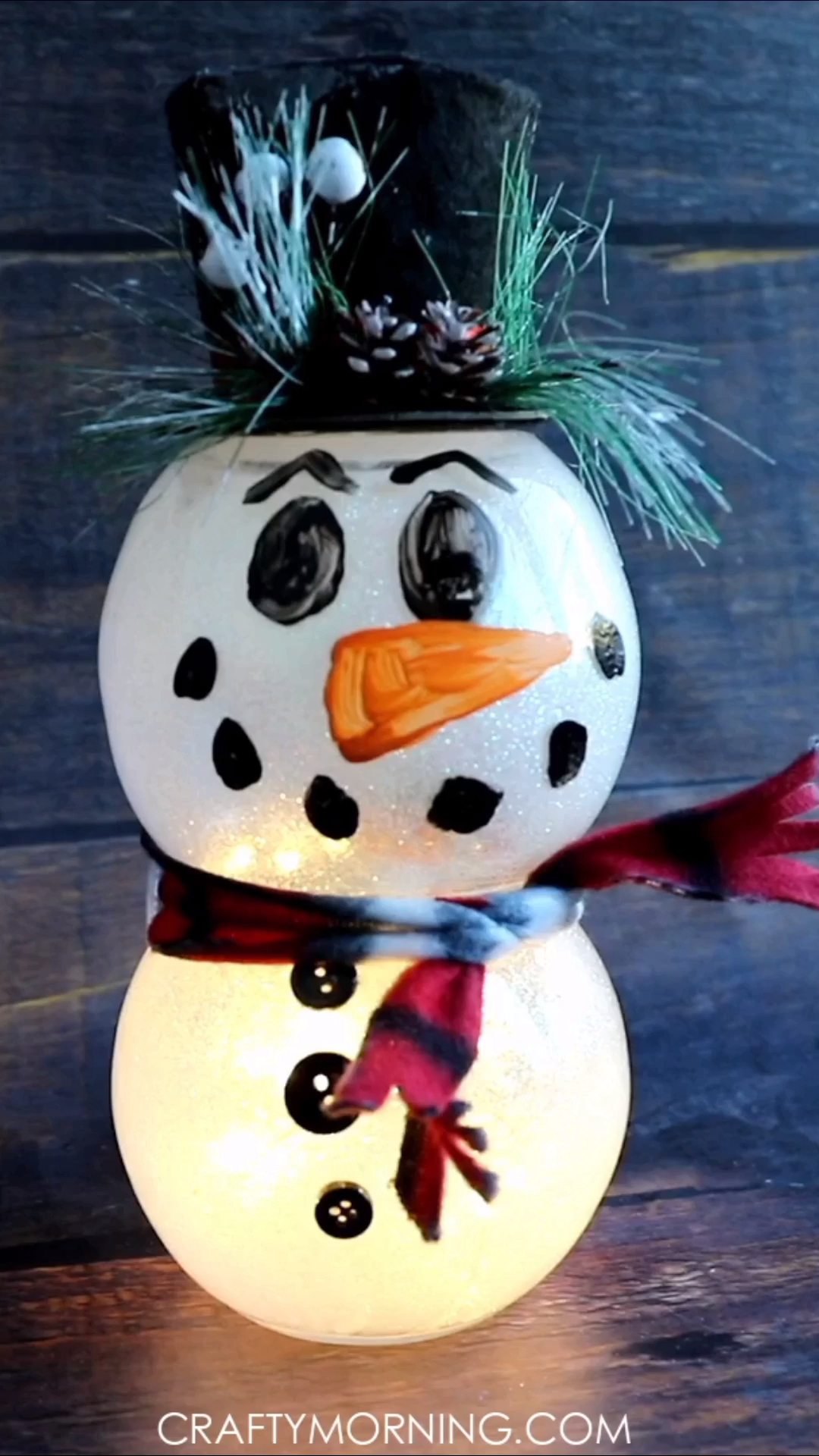 Lighted Fish Bowl Snowman -   18 diy projects Crafts ideas