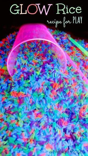 Glow-in-the-Dark Rice -   18 diy projects Crafts ideas