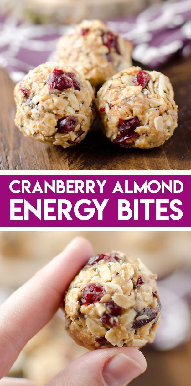 Cranberry Almond Energy Bites - Easy Healthy Snack -   18 healthy recipes Snacks salty ideas