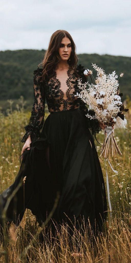 33 Beautiful Black Wedding Dresses That Will Strike Your Fancy | Wedding Dresses Guide -   19 black wedding Gown ideas