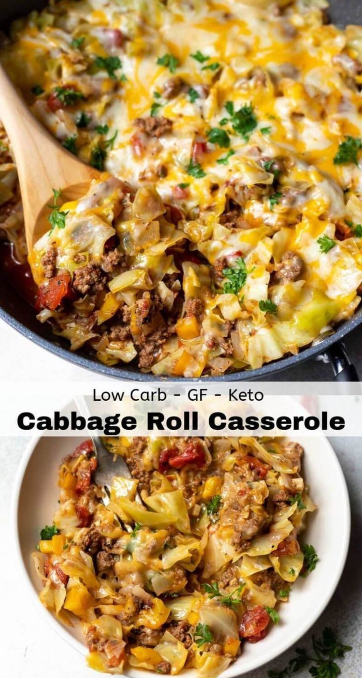 UNSTUFFED CABBAGE CASSEROLE {Low-Carb!} - WonkyWonderful -   19 healthy recipes For 2 ground beef ideas