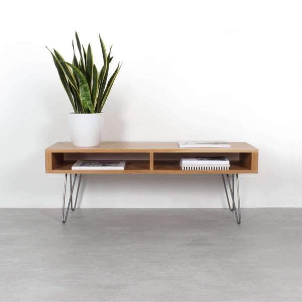 Darwen Solid Wood Coffee Table On Mid Century Hairpin Legs -   19 home accessories Modern coffee tables ideas