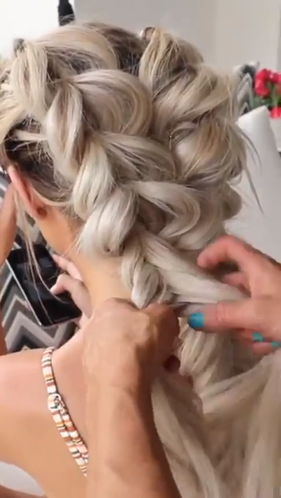 Beautiful Combination of Braided Hair Style -   7 hair Prom liso ideas