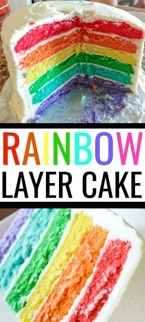 6 Layer Rainbow Cake Recipe That's Easy with Buttercream Frosting -   11 cake Rainbow awesome ideas