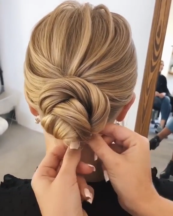 20 Pretty Wedding Updo Hairstyles from Oksana Sergeeva - Hairstyle Tutorial -   11 plain hairstyles Simple ideas