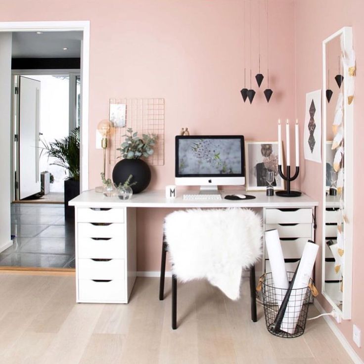 | Modern Home Office Photos -   11 room decor Pink small spaces ideas