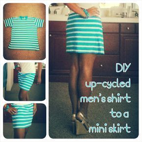 DIY Upcycled Men's T-Shirt into a Mini Skirt -   12 DIY Clothes Man posts ideas