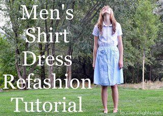DIY Men's Shirt to Dress Refashion Tutorial • Heather Handmade -   12 DIY Clothes Man posts ideas