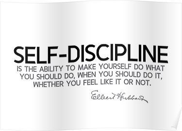 'self-discipline, you like it or not - elbert hubbard' Poster by razvandrc -   12 fitness Quotes discipline ideas
