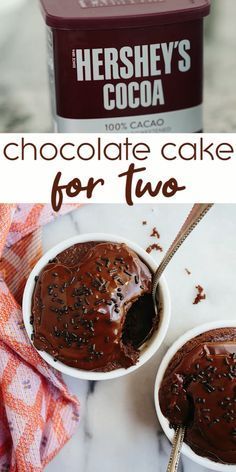 Chocolate Cake for Two in ramekins | Dessert for Two -   14 cake Mug chocolate ideas