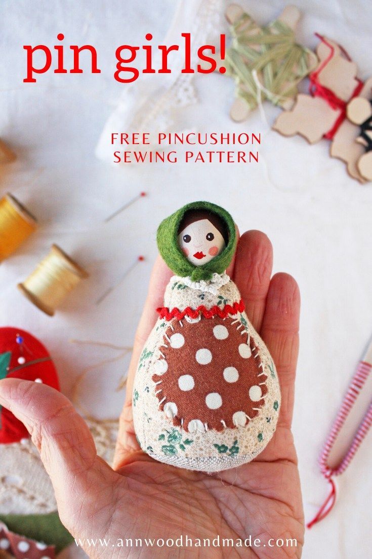 pin girls : sweet pin cushions made from scraps – free pattern -   14 fabric crafts Patterns pin cushions ideas