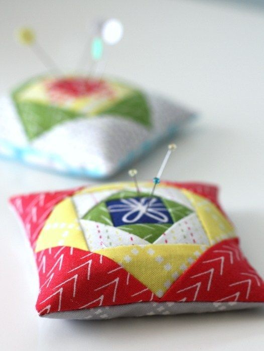 Good Neighbors Fabric Pin Cushion Party | Diary of a Quilter - a quilt blog -   14 fabric crafts Patterns pin cushions ideas