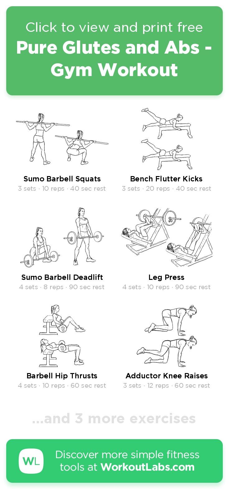 Pure Glutes and Abs - Gym Workout · WorkoutLabs Fit -   14 fitness Gym glutes ideas