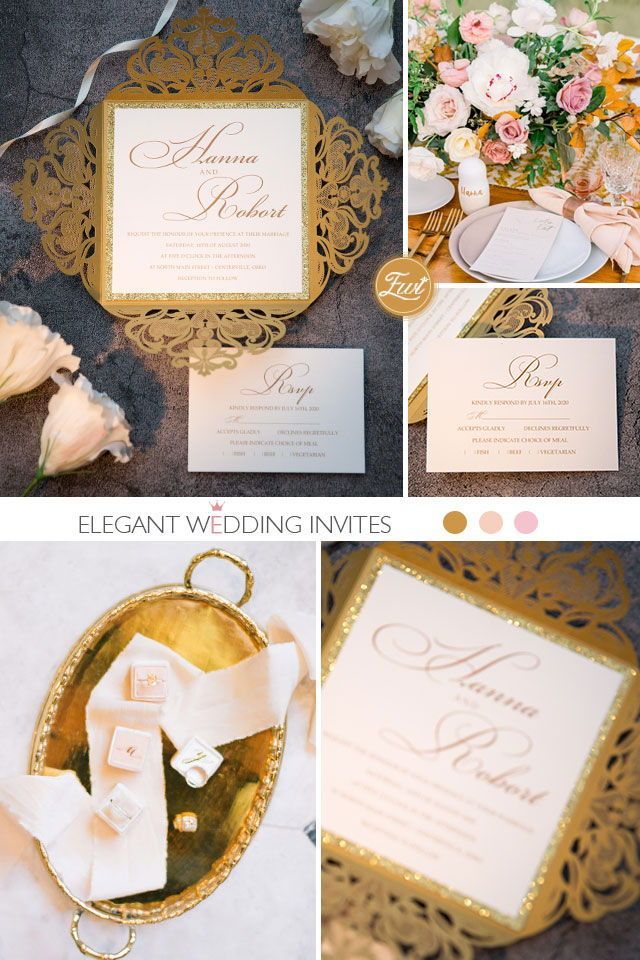 graceful gold laser cut wedding invitations EWWS058 as low as $2.29 -   14 laser cut wedding Invites ideas