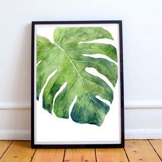 ?Monstera?Limited Edition Art Print. Nordic Leaf Green Plant Minimalist Art. - MINIMstudio  - Posters | Pinkoi -   14 minimalist planting Art ideas