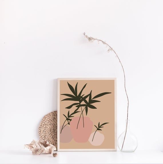 Items similar to terracotta print, botanical abstract art, burnt orange print, minimalistic plant art, terracotta illustration, minimalistic art print, boho on Etsy -   14 minimalist planting Art ideas