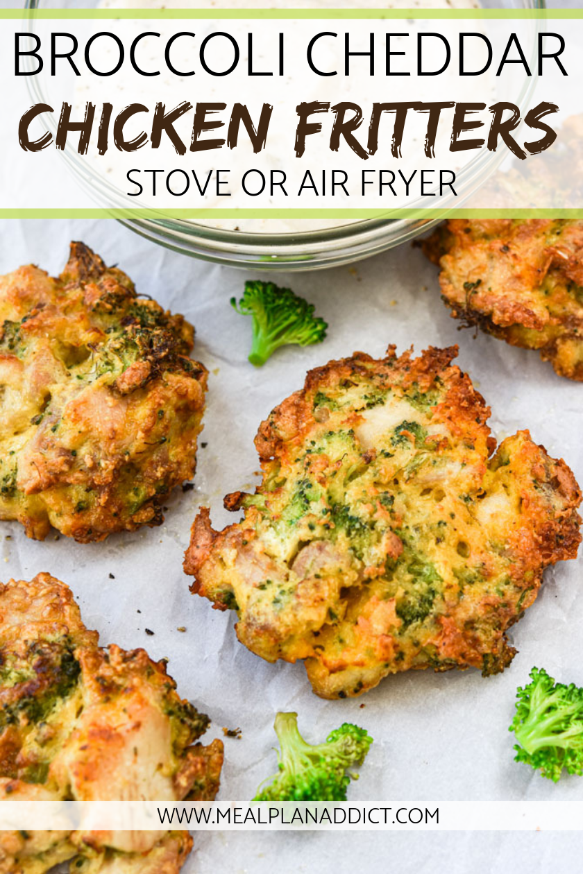 Broccoli Cheddar Chicken Fritters {Air Fryer or Stove Top} - Meal Plan Addict -   15 healthy recipes Low Carb eating plans ideas