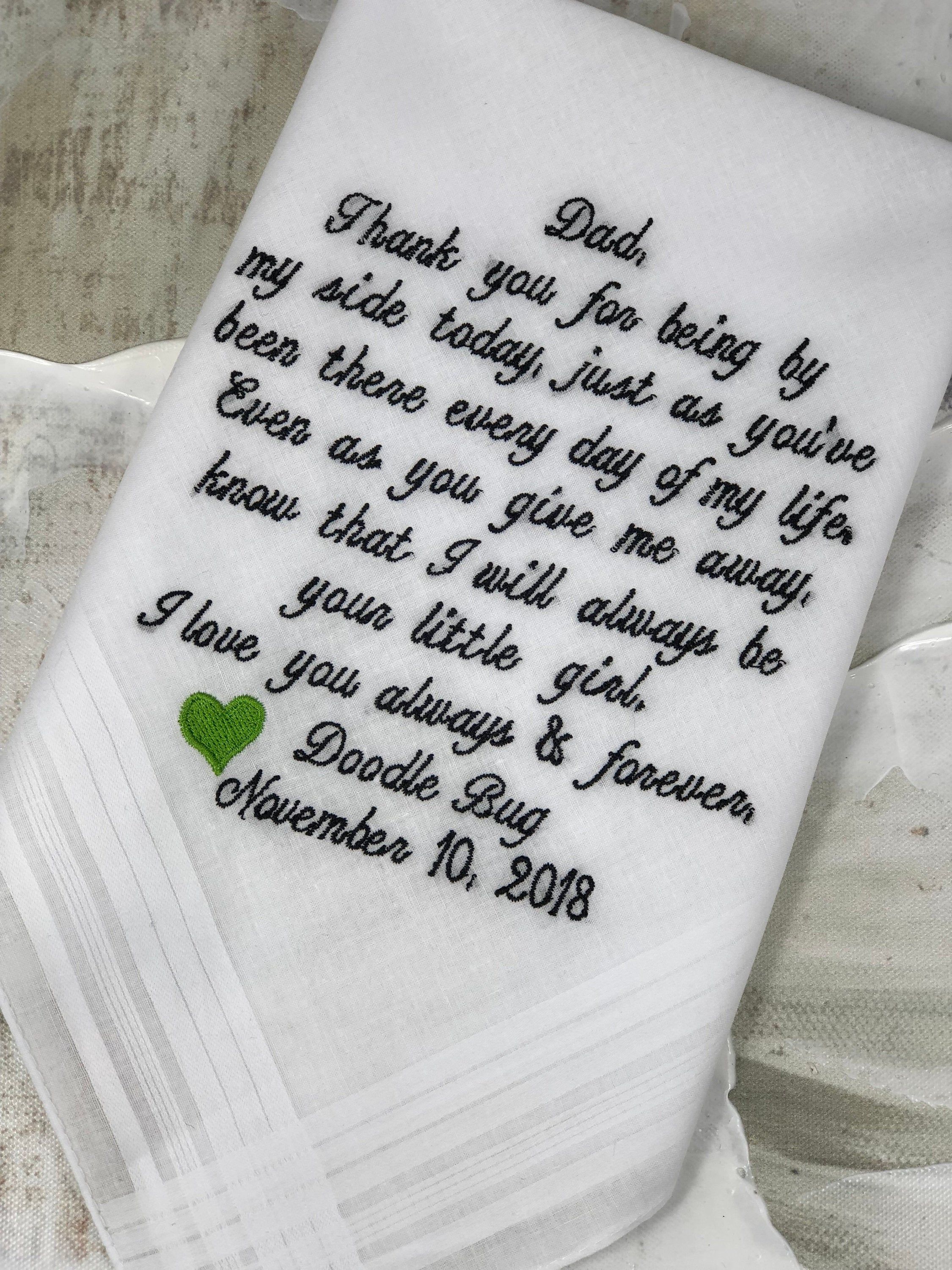 Father Of The Bride Gift | Wedding Handkerchief For Father | Personalized Wedding Gift | Wedding Gift To Father | Custom Handkerchief Dad -   15 wedding Day frases ideas