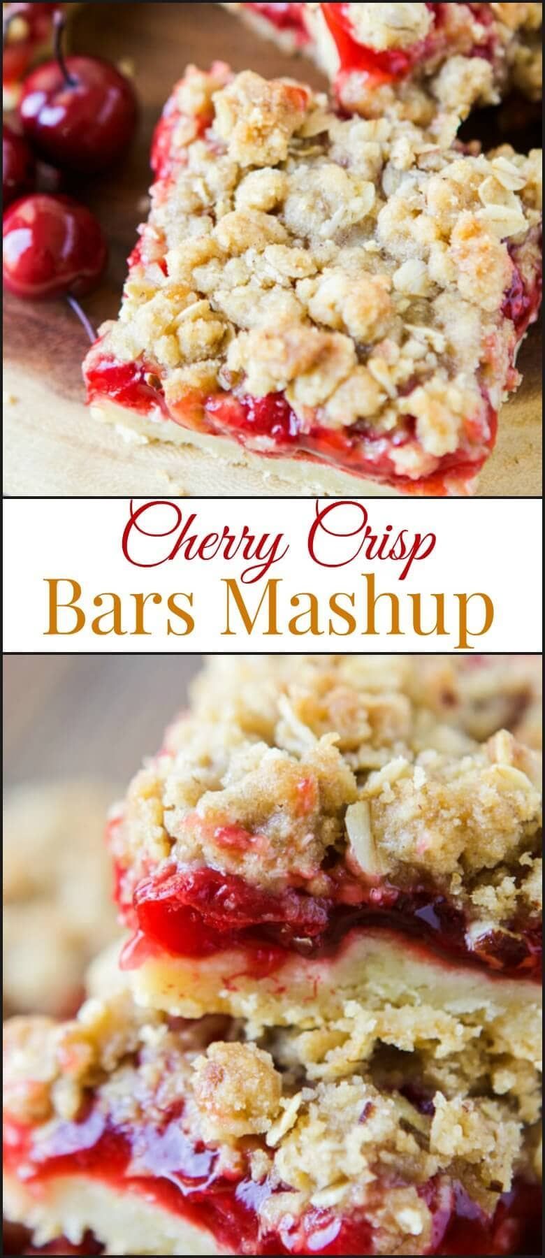 Cherry Crisp Bars Mashup - Oh Sweet Basil -   16 fruity desserts Recipes ideas