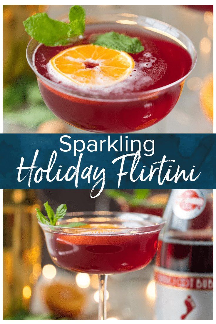 Sparkling Holiday Flirtini - Holiday Cocktail Recipe - The Cookie Rookie -   16 red holiday Drinks ideas