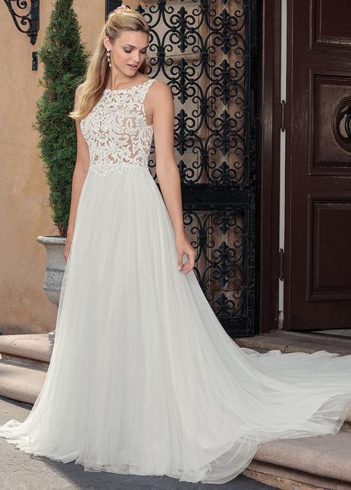 Simple Wedding Dress, Elegant Tulle Bateau Neckline A-line Wedding Dress With Beaded Lace Appliques MAG20201363 AilsaBridal -   16 wedding DIY dress ideas