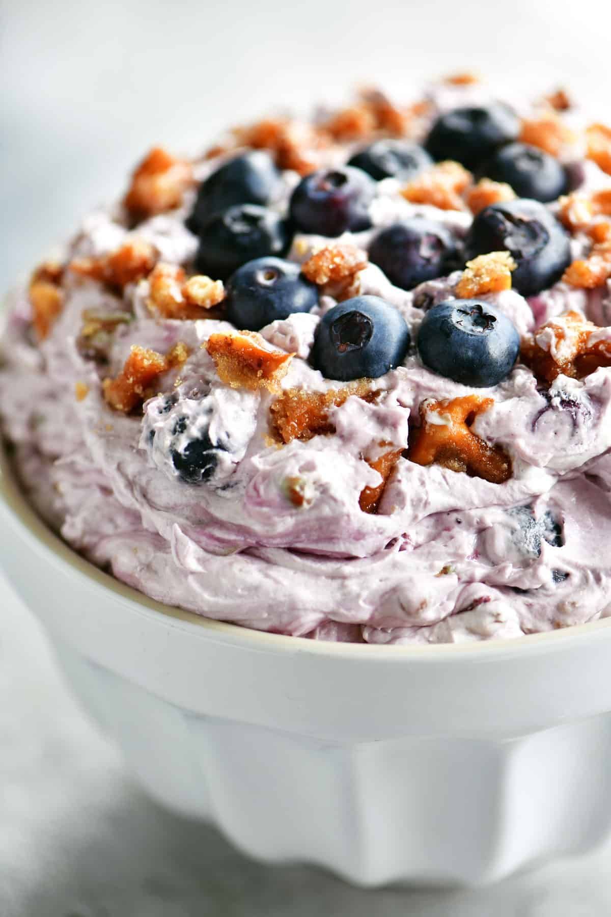 Blueberry Pretzel Salad - The Gunny Sack -   17 desserts Blueberry clean eating ideas