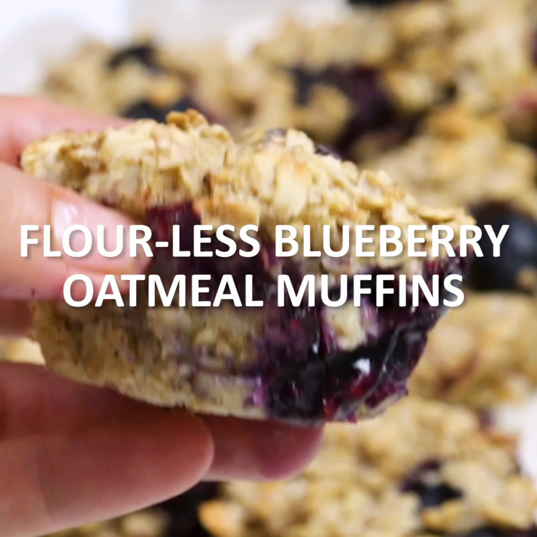 Flour-Less Blueberry Oatmeal Muffins -   17 desserts Blueberry clean eating ideas