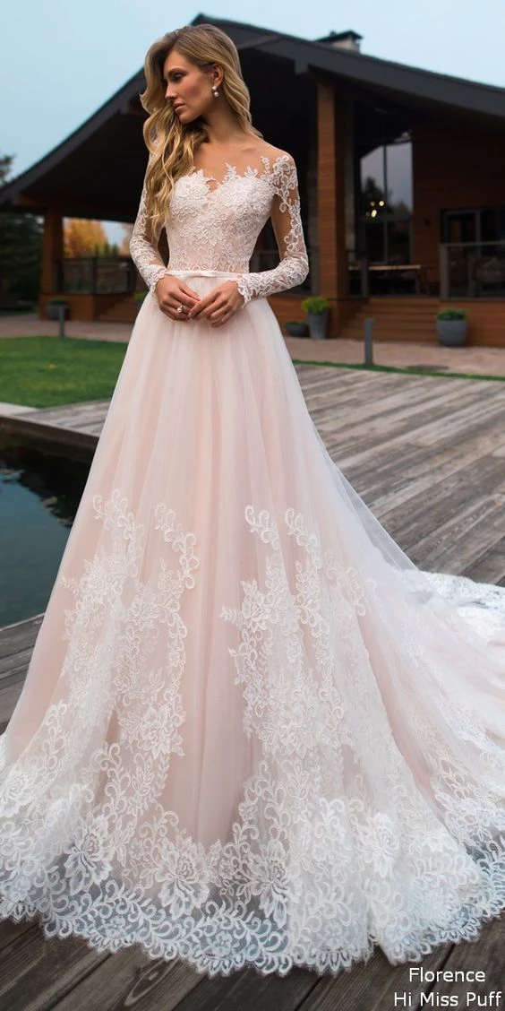 lace wedding dress tulle wedding dress,long sleeves bridal dress off shoulder wedding dress -   17 dress Plus Size with sleeves ideas