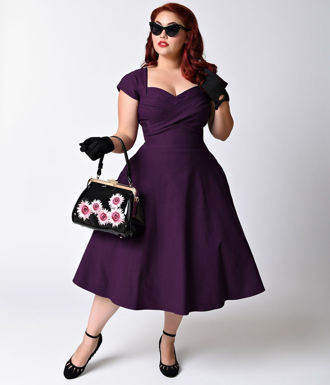 Stop Staring! Plus Size Mad Style Eggplant Cap Sleeve Swing Dress -   17 dress Plus Size with sleeves ideas