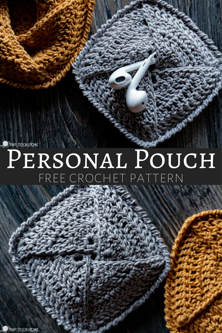 Personal Pouch: Free Crochet Pattern -   17 knitting and crochet Projects crafts ideas