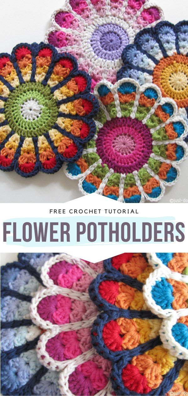 How to Crochet Flower Potholders -   17 knitting and crochet Projects crafts ideas