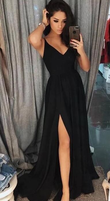 Black Simple Long Prom Dress, Popular Dance Dress ,Fashion Wedding Party Dress PDP0054 -   18 black dress Long ideas