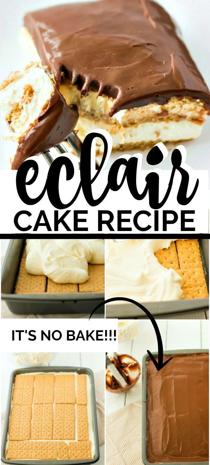 No Bake Eclair Cake -   18 desserts Easy recipes ideas
