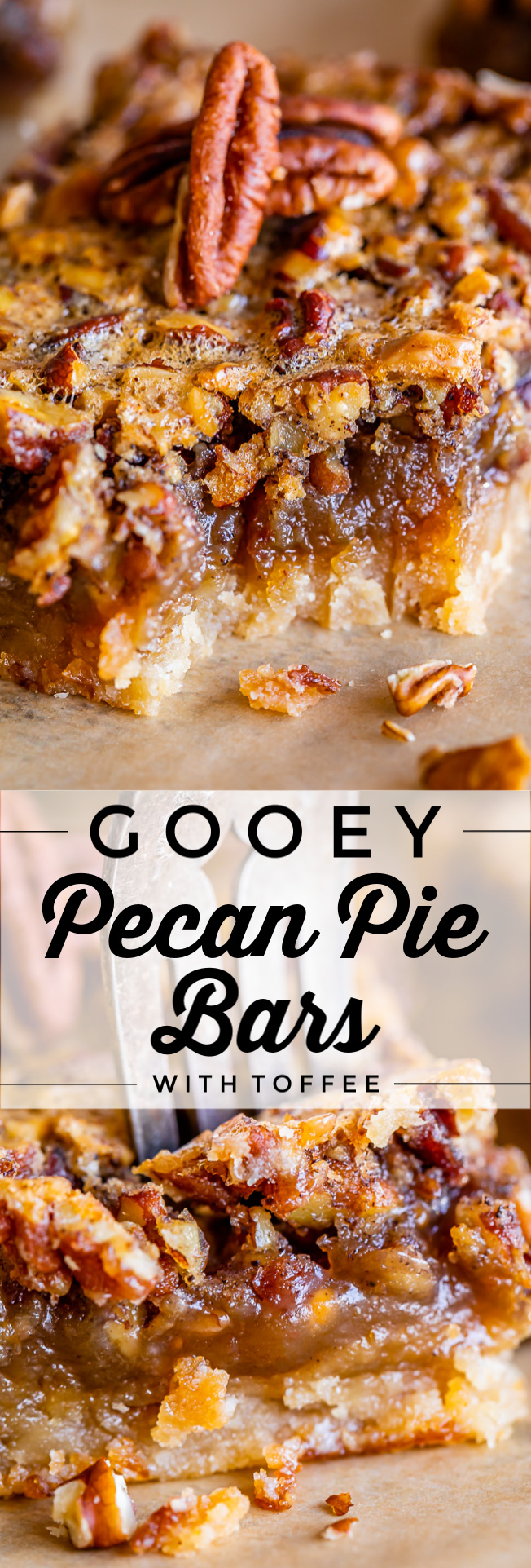Gooey Pecan Pie Bars with Toffee from The Food Charlatan -   18 desserts Easy recipes ideas