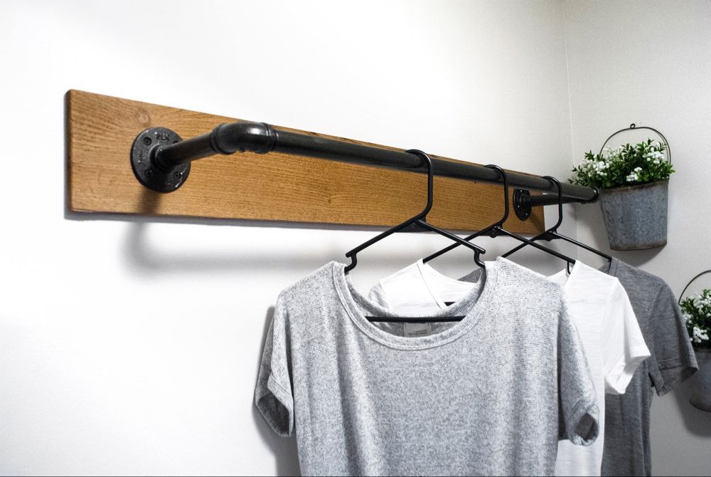 DIY Wall Mounted Clothing Rack | Sammy On State -   18 DIY Clothes Hanger wall ideas
