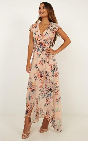Wrap And Cross Maxi Dress In Blush Floral Produced By SHOWPO -   18 dress Maxi floral ideas